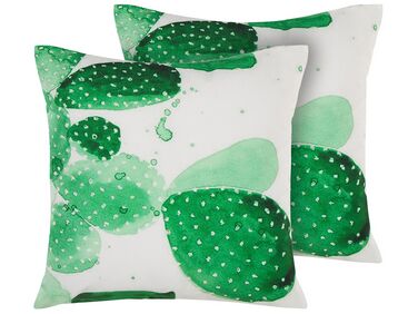 Set of 2 Outdoor Cushions 45 x 45 cm Green OSTINA