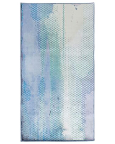 Teppich blau-grün 80 x 150 cm Flecken-Motiv Kurzflor SUSUZ