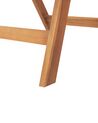 Zestaw 6 krzeseł ogrodowych składany drewno akacjowe z poduszkami beżowymi JAVA_803738