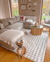 Sofá-cama de 5 lugares com arrumação em tecido creme SOMMEN_884903