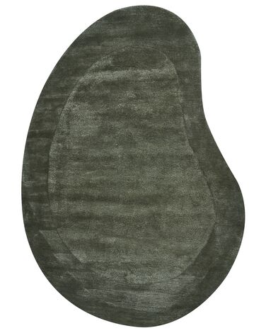 Teppich Viskose dunkelgrün 160 x 230 cm Kurzflor MASSO