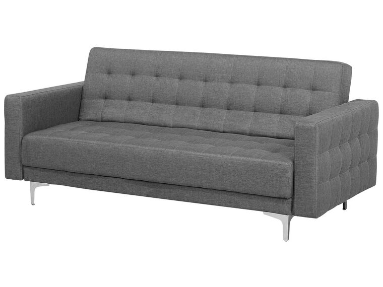 3 Seater Fabric Sofa Bed Grey ABERDEEN Beliani.co.uk