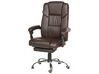 Reclining Faux Leather Executive Chair Dark Brown LUXURY_744086