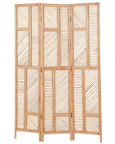 Folding Rattan 3 Panel Room Divider 117 x 180 cm Natural LAMEZIA