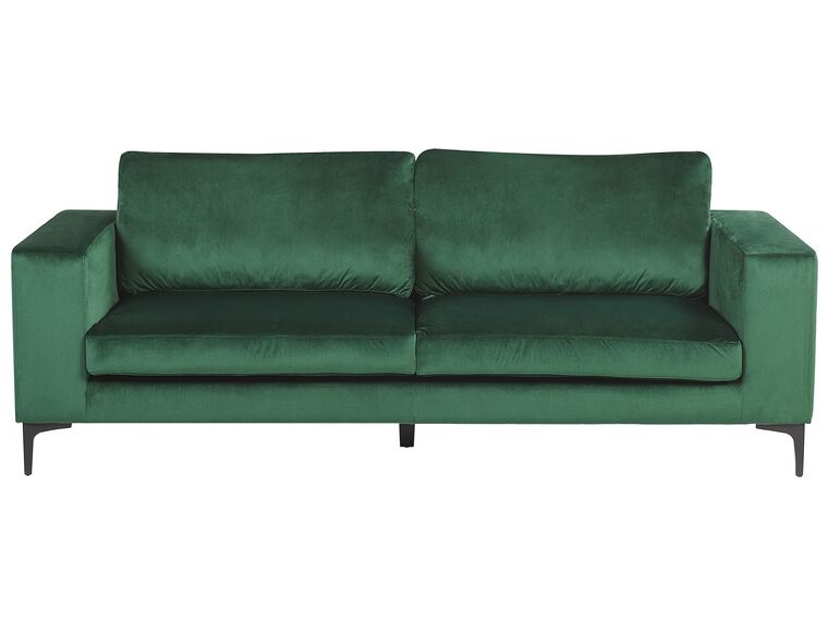 Soffa 3-sits sammet grön VADSTENA_771375