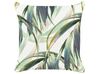 Set of 2 Outdoor Cushions Leaf Pattern 45 x 45 cm Green and White CALDERINA_882341