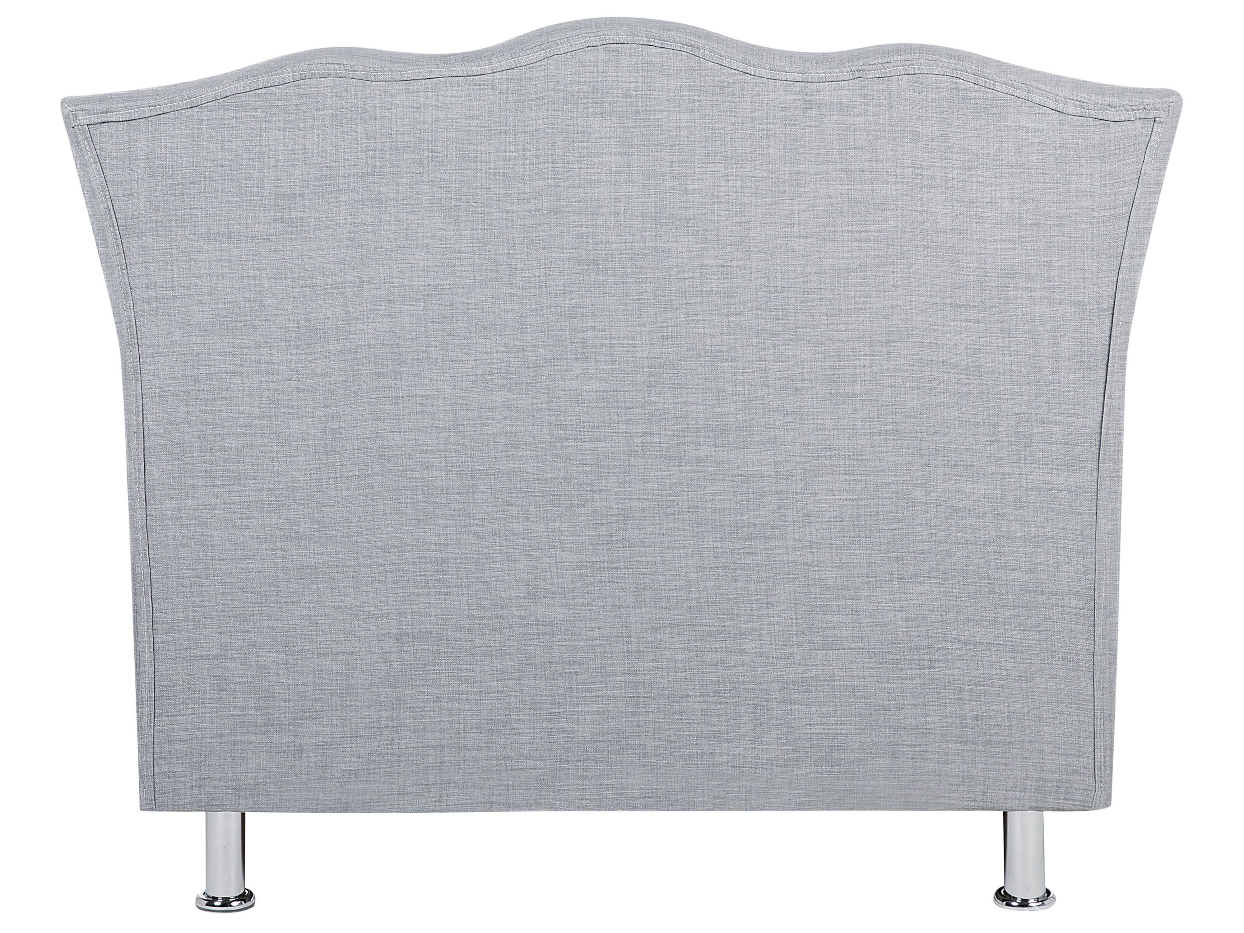 Łóżko z pojemnikiem tapicerowane 90 x 200 cm szare METZ