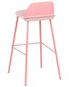 Zestaw 4 krzeseł barowych różowy MORA II_876353