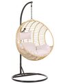 PE Rattan Hanging Chair with Stand Natural ASPIO_763698