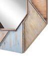 Drewniane ośmiokątne lustro ścienne 77 x 77 cm wielokolorowe MIRIO_796895