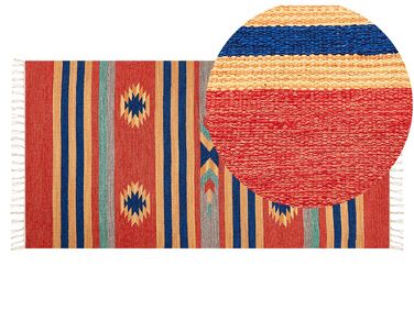 Tapis kilim en coton 80 x 150 cm multicolore HATIS