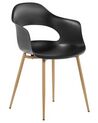 Conjunto de 2 sillas de comedor negro/madera clara UTICA_775252