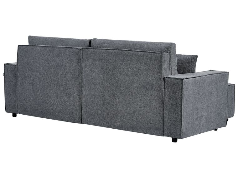 Right Hand Fabric Corner Sofa Bed with Storage Dark Grey KARILA