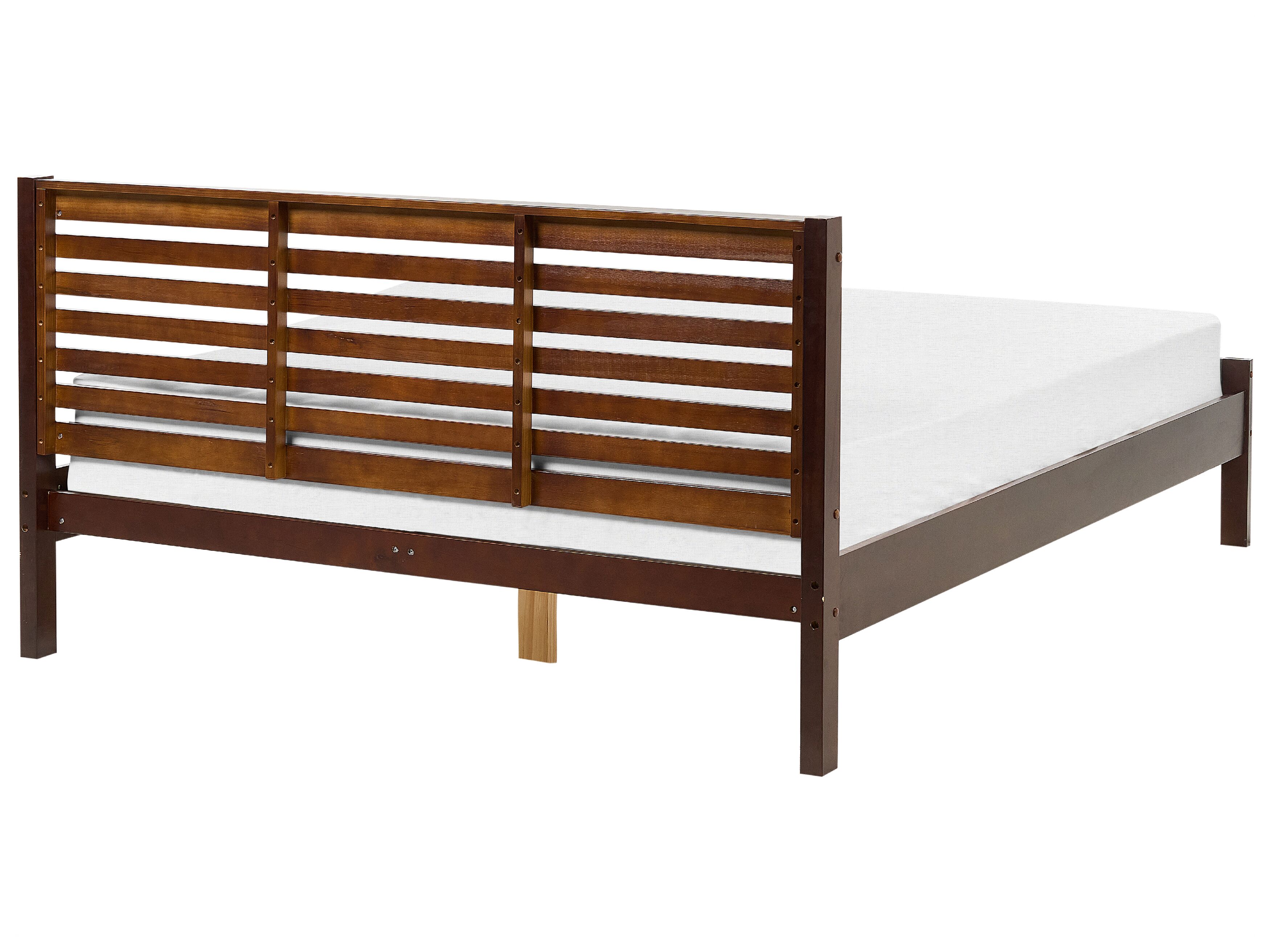 Wooden EU King Size Bed Dark CARNAC Beliani.co.uk
