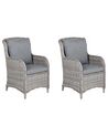 Conjunto de 2 sillas de jardín de ratán gris CASCAIS_739916