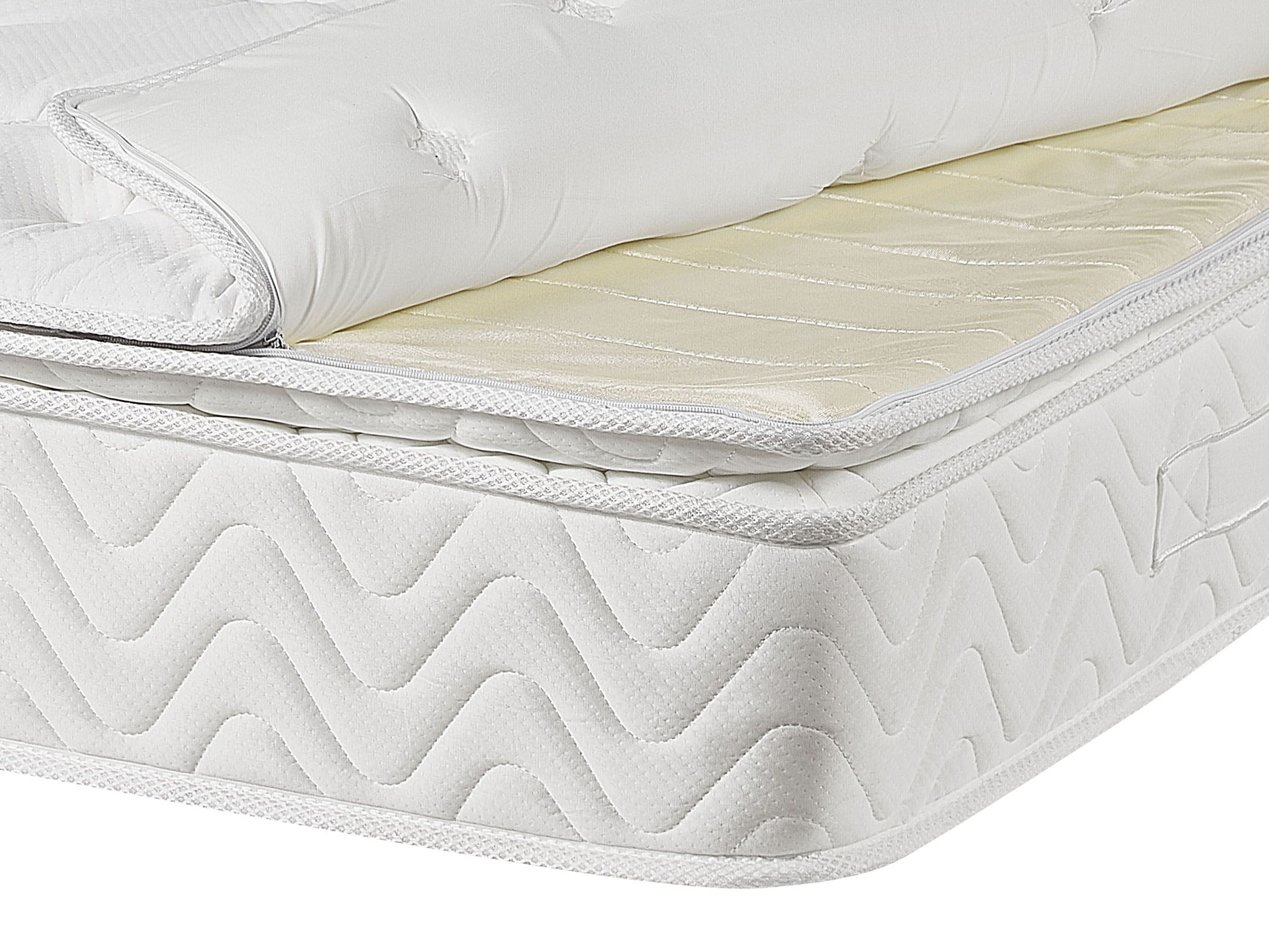 Beliani Protège-matelas Ruen Microfibre Blanc 140 x 200 cm Beliani Protège-matelas Ruen Microfibre Blanc 140 x 200 cm