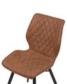 Set of 2 Fabric Dining Chairs Brown LISLE_724198