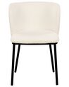 Conjunto de 2 cadeiras de jantar em bouclé branco creme MINA_884684