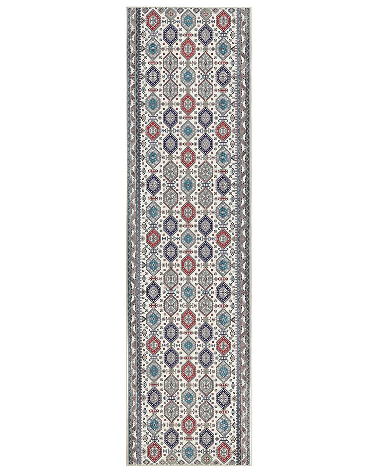 Teppich mehrfarbig 80 x 300 cm orientalisches Muster Kurzflor HACILAR_886593