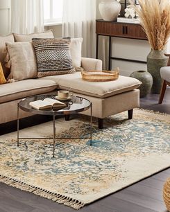 Matto viskoosi keltainen/tummanvihreä 140 x 200 cm BOYALI Matto viskoosi keltainen/tummanvihreä 140 x 200 cm BOYALI