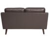 2 Seater Sofa Faux Leather Brown LOKKA_697843