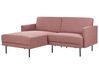 Right Hand 2 Seater Fabric Corner Sofa Pink Brown BREDA_876074