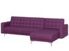 Canapé angle gauche convertible en tissu violet 4 places ABERDEEN_736903