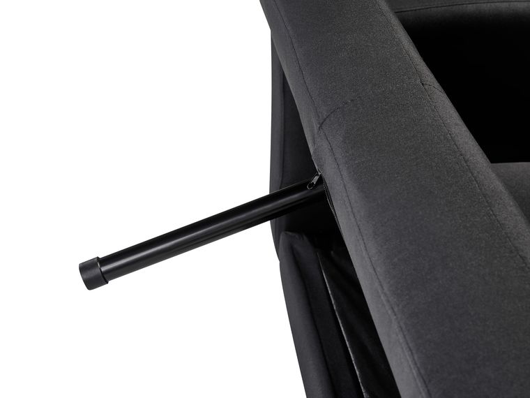 Divano A 3 Posti Beliani In Tessuto Vellutato Nero – Design Inglese, Gambe In Metallo, Portata 300 Kg