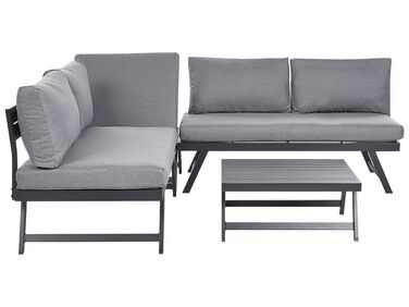 5 Seater Aluminium Garden Corner Sofa Set Grey COCCORINO