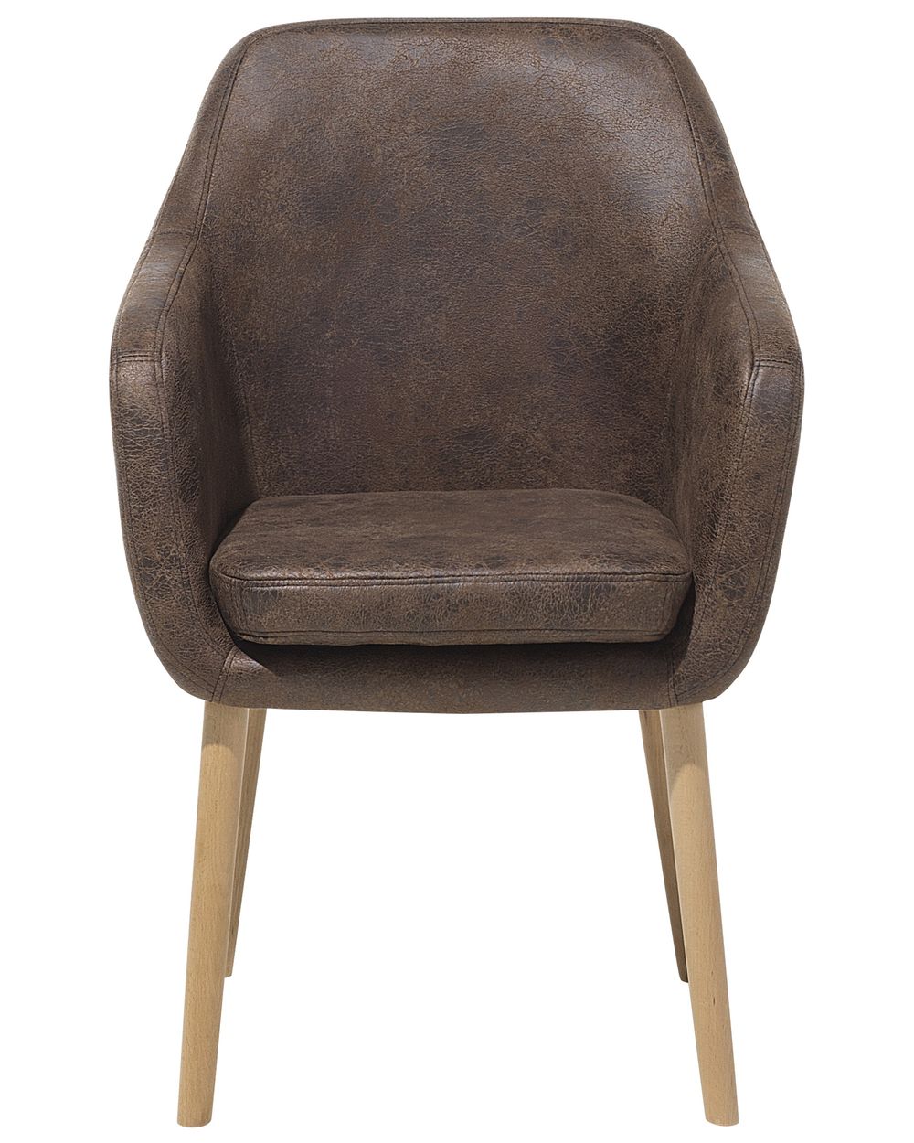 Faux Leather Dining Chair Brown YORKVILLE Beliani.co.uk