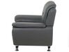 Ensemble canapés et fauteuil en cuir PU gris 6 places LEIRA_796962
