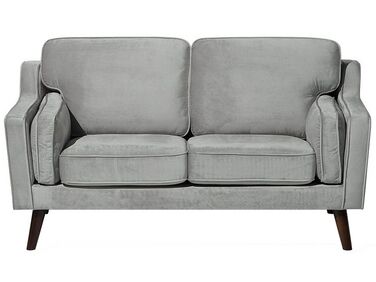 2 Seater Velvet Sofa Light Grey LOKKA