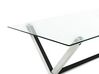 Jídelní stůl se skleněnou deskou 130 x 70 cm stříbrný FLORIN_850532
