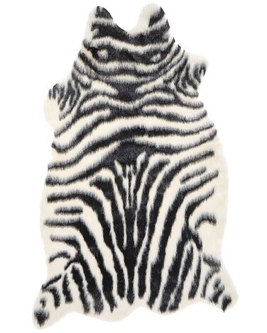 Kunstfell-Teppich Zebra schwarz / weiss 90 cm NAMBUNG