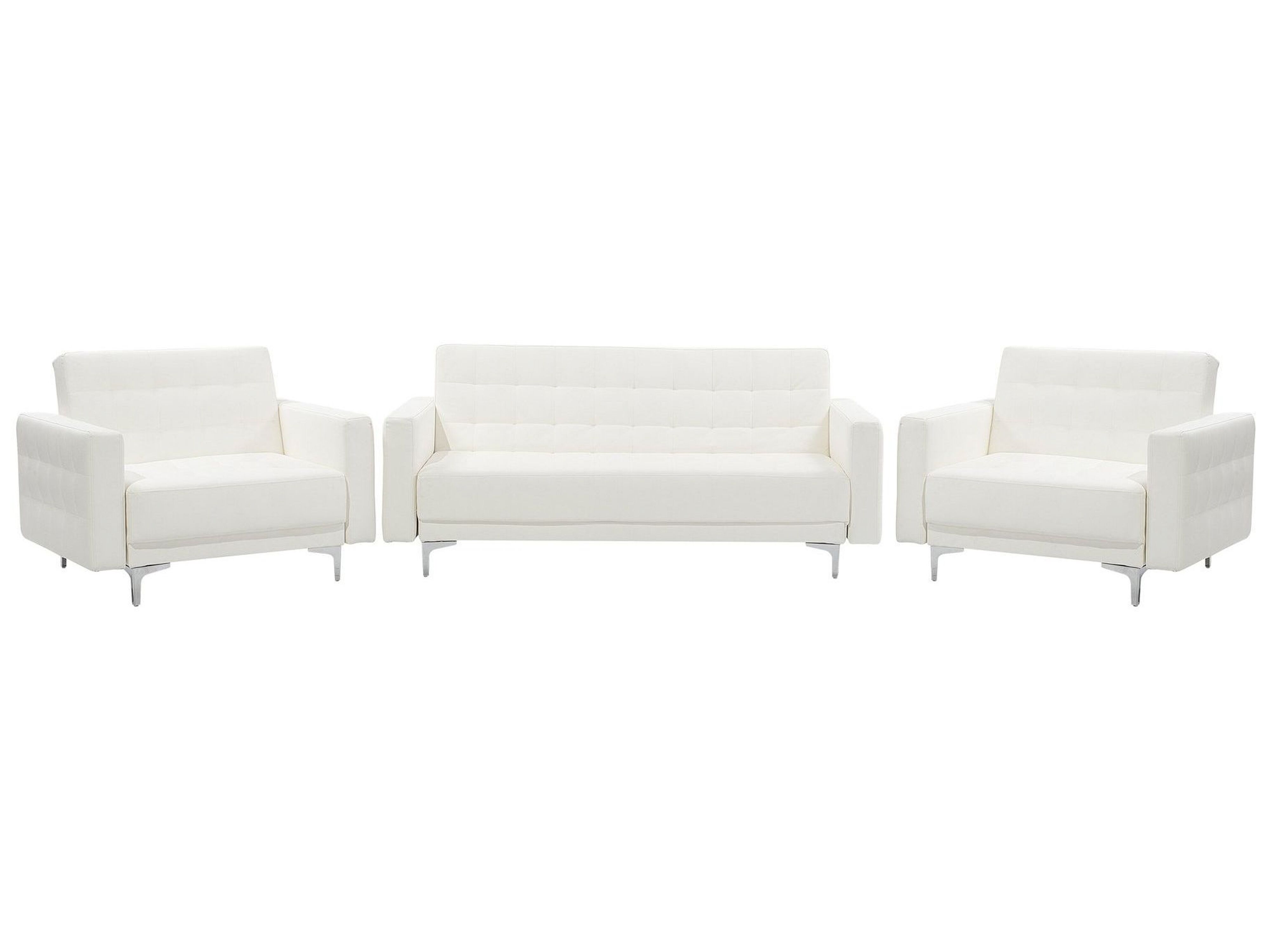 Sofa sectionnel blanc incurvé de 134 po Canapé au sol 5 places rembourré en  fausse fourrure de polyester