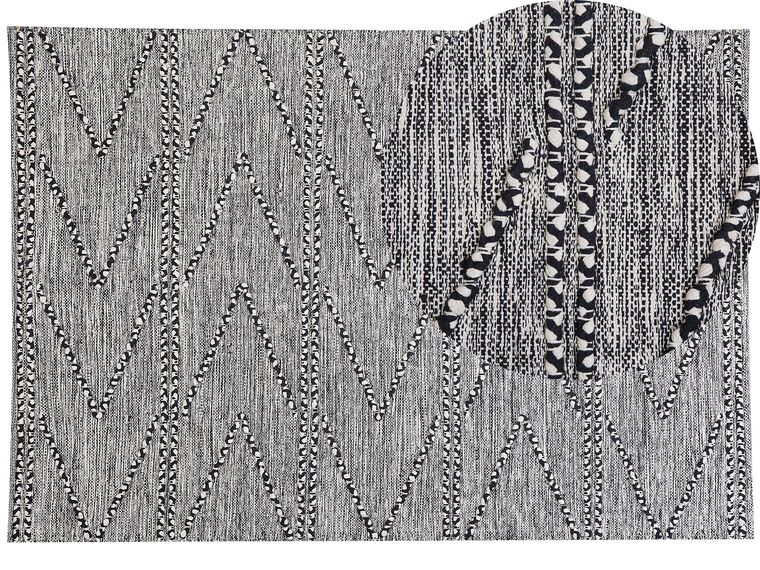 Cotton Area Rug 160 x 230 cm Black and White TERMAL_747856