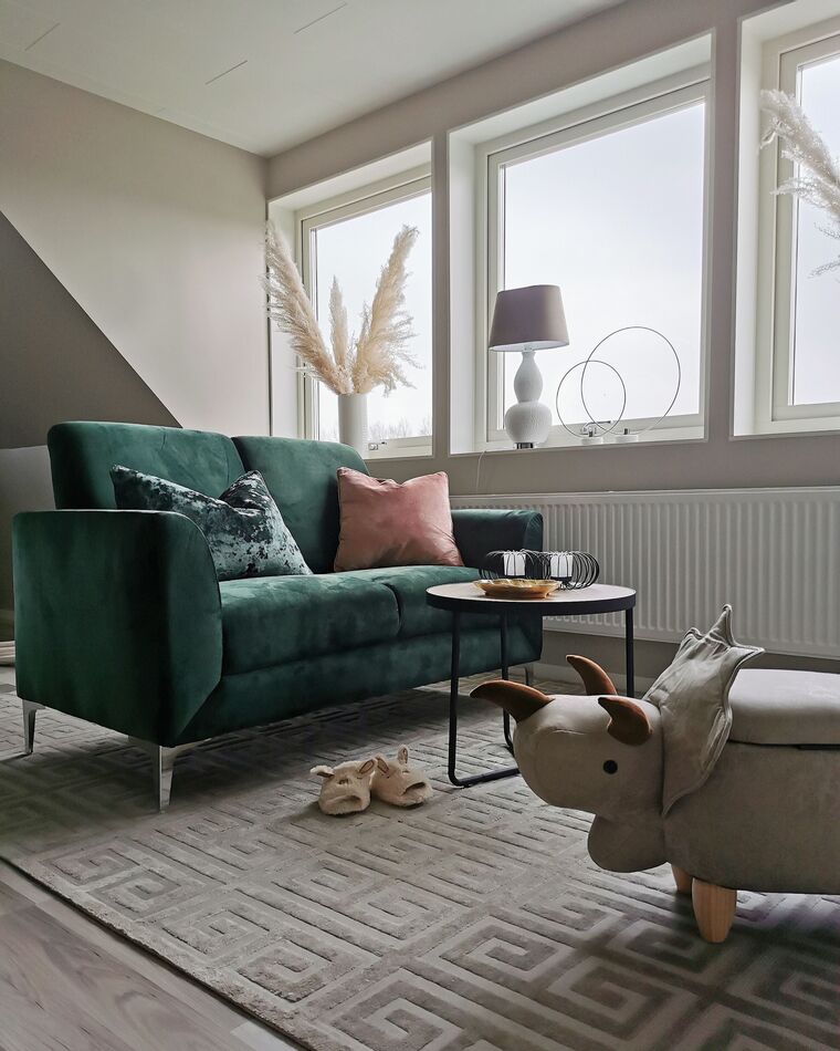 Soffa 2-sits sammet grön FENES | Beliani.se