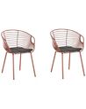 Set of 2 Metal Dining Chairs Copper HOBACK_775480