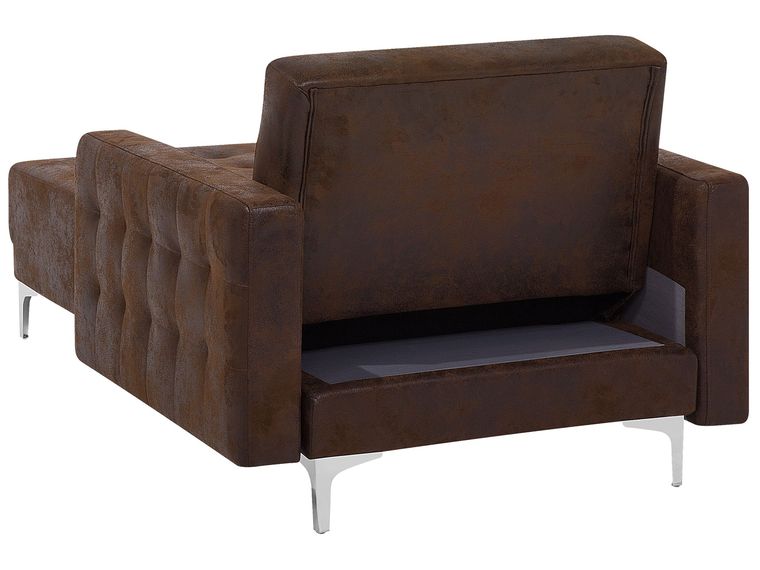 Faux Leather Chaise Lounge Brown ABERDEEN Beliani.co.uk