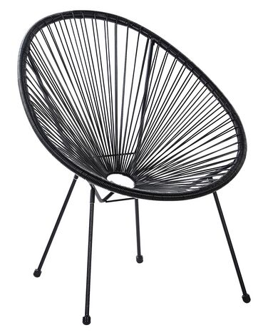Krzesło z technorattanu czarne ACAPULCO II