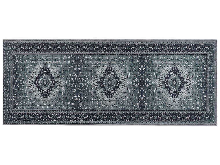 Teppich grau orientalisches Muster 80 x 200 cm Kurzflor VADKADAM_831376