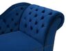 Right Hand Chaise Lounge Velvet Navy Blue NIMES_712468