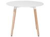 Mesa de jantar branca com pernas de madeira ⌀ 90 cm BOVIO_713021
