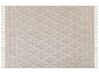 Teppich Baumwolle beige 160 x 230 cm marokkanisches Muster Fransen SULUOVA_848352