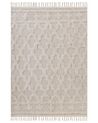 Teppich Baumwolle beige 160 x 230 cm marokkanisches Muster Fransen SULUOVA_848352