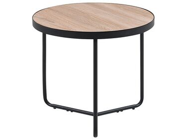 Tavolino legno chiaro/nero ⌀ 50 cm MELODY