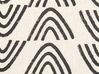 Dekokissen geometrisches Muster Baumwolle cremeweiß / schwarz mit Quasten 45 x 45 cm MAYS_838834