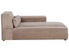 Left Hand 2-Seater Modular Fabric Corner Sofa with Ottoman Brown HELLNAR_912334