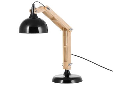 Lampka biurkowa regulowana drewniana czarna SALADO