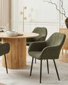 Set of 2 Boucle Dining Chairs Dark Green ALDEN_877513
